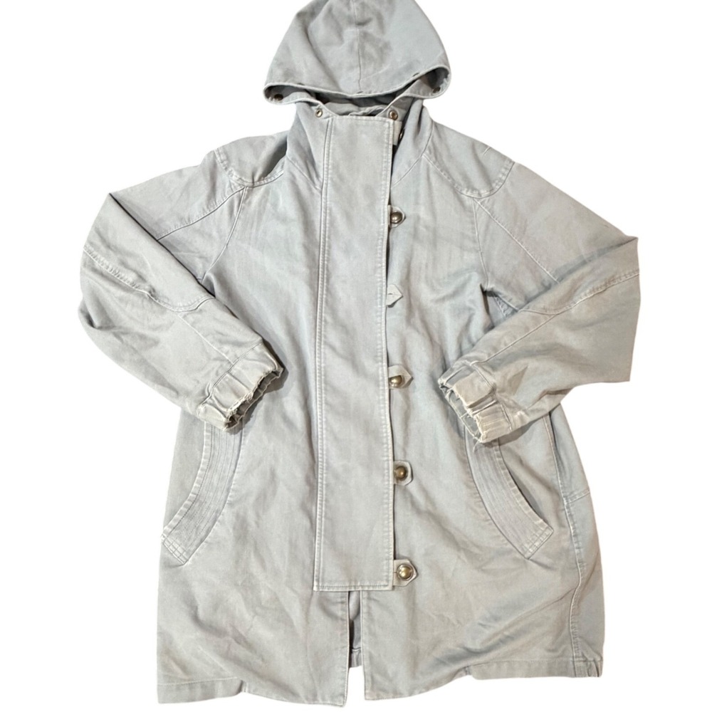 Tsumori Chisato Hooded Parka Jacket Sage Green Cotton Longline Utility Coat